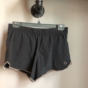 Small Gray Active Shorts w/ Silver Trim